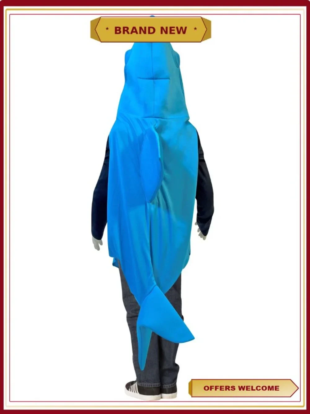 Kids Shark Costume Tunic Poly Foam Head Dress Up Size 7-10